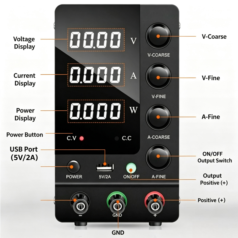 Fuente de alimentación CC regu - Electronics Repair Bench reseña y precio